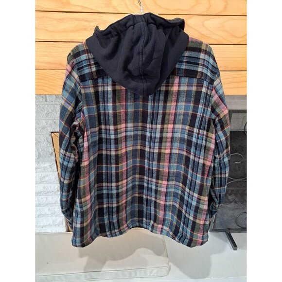 Vtg L.L.Bean XL Unisex Grunge Plaid Fleece-Lined Zip Hoodie Jacket Gorpcore - Picture 6 of 11